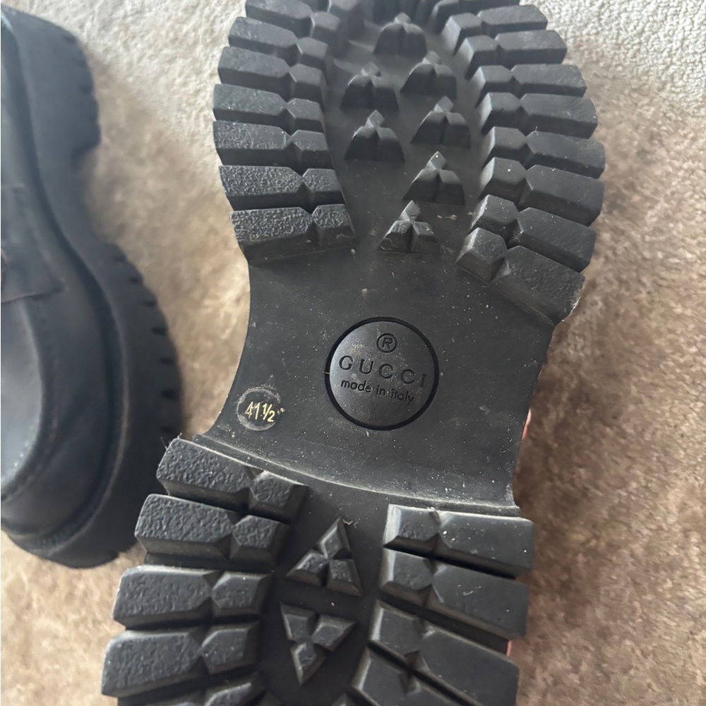 Gucci Black Lug Sole Loafers with Horsebit Size 41.5 - Picture 13 of 16